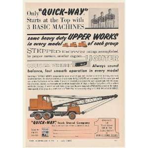  1960 Quick Way Truck Shovel Mobile Crane Print Ad (54390 