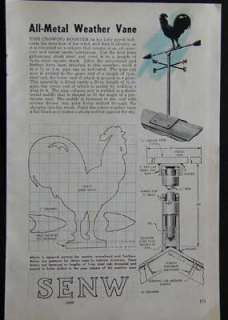 Rooster Weathervane HowTo Build PLANS Sheet Metal  