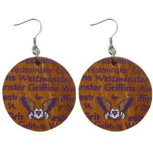   Westminster Griffins Infinity Round Wooden Earrings