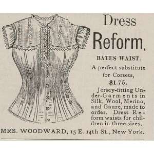 1887 Vintage Ad Bates Waist Corset Fashion Underwear   Original Print 
