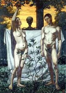 ADAM AND EVE by Hans Thomas fine, Biblical, Christian ART CANVAS 