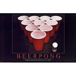  BEER PONG DRINKING GAME POSTER 24 X 36 COLLEGE 3439 