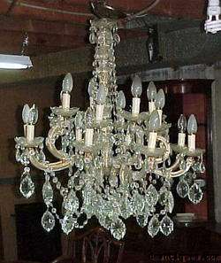 Beautiful Vintage Crystal Chandelier 8 Arm 16 Light  