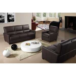   Italia 641 Full Italian Leather 3 Piece Reclining Sofa Set Home