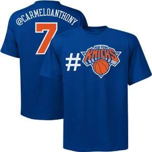   New York Knicks #7 Twitter T Shirt   Royal Blue