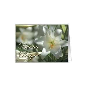  Easter, Italian, Buona Pasqua, Easter Lily Card Health 