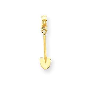  14k Gold 3 D Shovel Garden Tool Pendant: Jewelry
