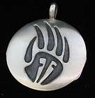 Navajo Indian Pendant Overlay Bear Paw Sterling Silver by Stanley Gene 