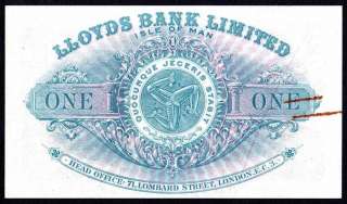 ISLE OF MAN 1 POUND (P13r) LLOYDS BANK LTD 19   REMAINDER GEF  