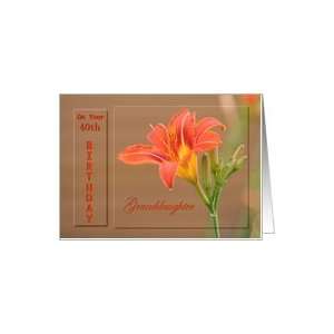   Granddaughter ~ Age Specific 40th ~ Orange Day Lily Card Toys & Games