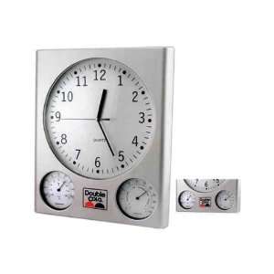  Large wall mountable analog clock with weather station 