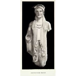  1929 Print Ancient Greek Maiden Statue Sculpture Woman 