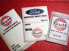 GULF FORD Oil Change Service GT40 etc reminder stickers