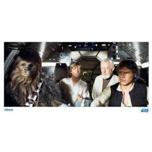  Star Wars Luke, Han, Obi Wan, and Chewie Metallix Print 