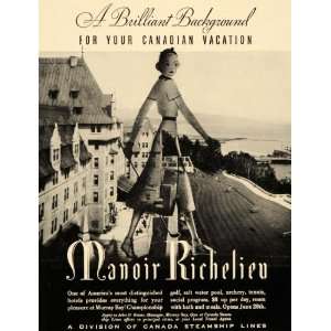  1937 Ad Manoir Richelieu Quebec Canada Hotel Resort Spa 