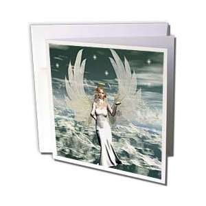  Art Designs Angel Prints   Angel sitting on Clouds   Greeting Cards 