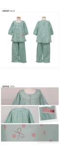 Mint Stitch Ribbon Girls Pajamas set cute kid cotton clothes nwt size 