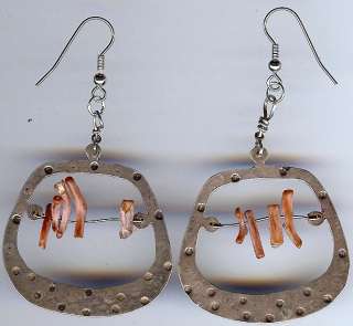 CARSI MEXICO VINTAGE STERLING SILVER & CORAL DANGLE EARRINGS  