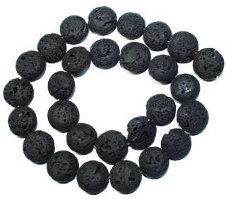 Wholesale` 10strand 14mm black volcanic coin beads 16  