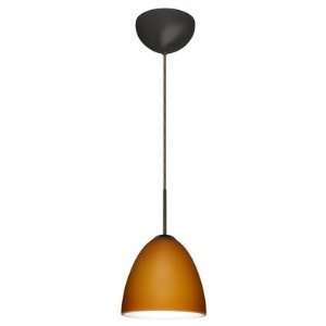 Vila Cord Hung Pendant with Dome Canopy Finish Bronze, Glass Shade 