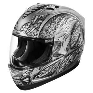  Icon Silver Alliance Speedmetal Helmet Medium Automotive