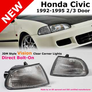 Honda Civic 92 95 Vision Clear Corner Turn Signal Lights EG 2/3D Coupe 
