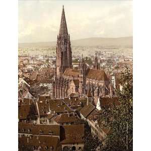  Vintage Travel Poster   The Munster Freiburg Baden Germany 