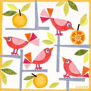  birds and oranges wall art
