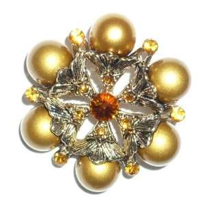  Jewelry Pin  Antique Gold Pearls & Topaz Pin Jewelry