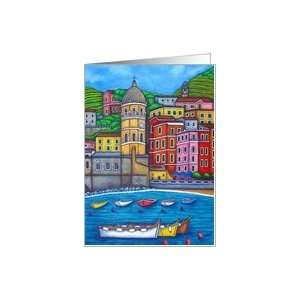  Colours of Vernazza, Cinque Terre Greeting Card Card 