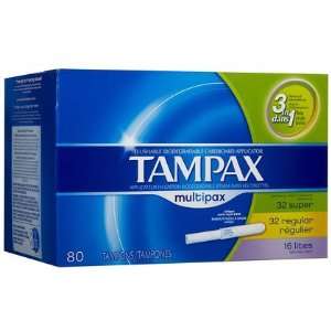 Tampax Multipax Tampons with Flushable Cardboard Applicator 80 ct 
