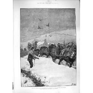  1886 SNOWSTORM NORTHUMBERLAND SNOW PLOUGH ALNWICK