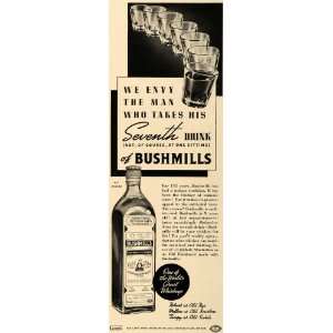  1936 Ad Bushmills Whiskey Alcohol Liquor Manhattan Shot 