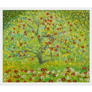   The Apple Tree Painting with Studio White Wood Frame