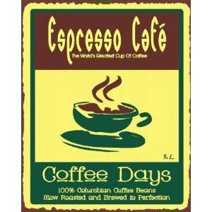  Espresso Cafe Vintage Metal Art Coffee Shop Diner Retro 