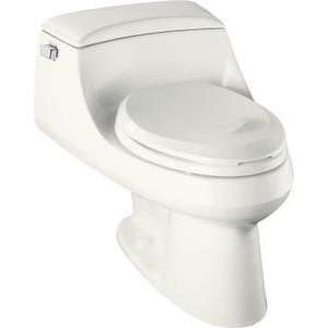   Elongated Toilet With Concealed Trapway, Seat And Left Hand Trip Lever