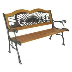   LH Light House and Sail Boats Park Bench  Bronze: Patio, Lawn & Garden