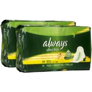  Always Ultra Thin Regular Pads with Wings Unscented 36 ct 
