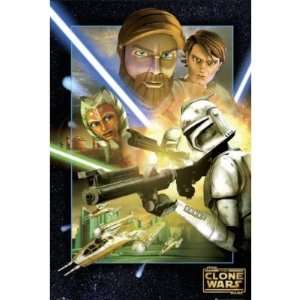  Star Wars ~ The Clone Wars ~ Poster Print ~ Jedi Battle 