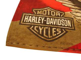 American Flag and Eagle Harley Davidson Beach Towel  