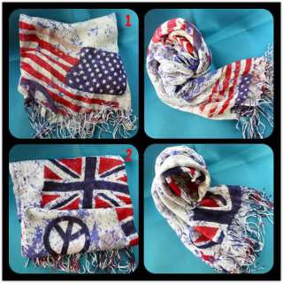 WHX001 01 The American flag and the British flag style scarf cotton 