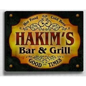  Hakims Bar & Grill 14 x 11 Collectible Stretched 