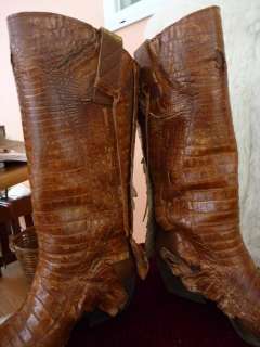 EL VAQUERO Womens Crocodile Cowboy Boots Swarovski Crystal 39 / 8.5 $ 