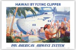 HAWAIIAN Vintage Travel Poster HAWAII PanAm Airlines  