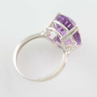 16X12 OVAL NATURAL AMETHYST RING IN SILVER SIZE 7  