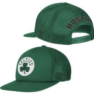  Adidas Boston Celtics Foam & Mesh Snapback Hat Sports 