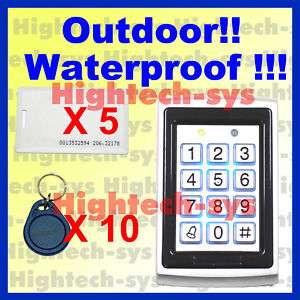 Waterproof Vandal Resistant RFID Proximity Metal Keypad Entry Access 