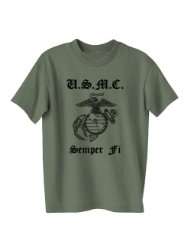 USMC Semper Fi Marines Eagle, Globe and Anchor Short Sleeve T Shirt in 