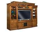 Amish TV Entertainment Center Solid Oak Wood Media Wall Unit Cabinet 