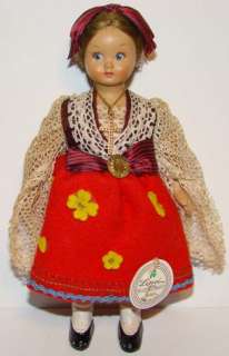 Lenci Cloth Costume Doll Italy 6in 1960 70 Hard Plastic  